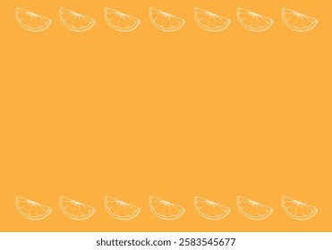 A frame with simple cut oranges sprinkled on the top and bottom