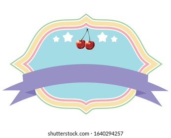 Frame with simple fruit illustration