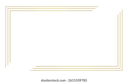 Frame, simple thin line border. Horizontal vintage rectangle photo frame. Slim lines vector illustration isolated on white background. EPS 10