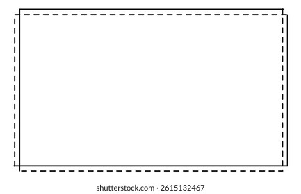 Frame, simple thin line border. Horizontal vintage rectangle photo frame. Slim lines vector illustration isolated on white background. EPS 10