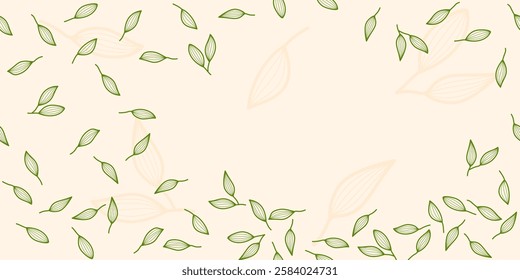 frame of sketches leaves for creativity with copy space