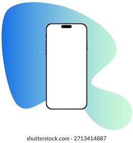 El marco del teléfono inteligente es más Pequeño que la pantalla vacía, posición girada. Ilustración isométrica 3D de un teléfono celular. Perspectiva de presentación del smartphone. Plantilla para infografía o prensa
