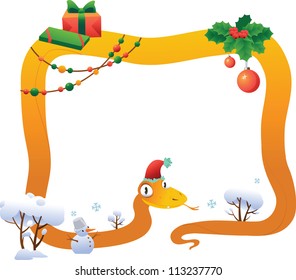 Frame snake with white background