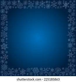 Frame from snowflakes for a card