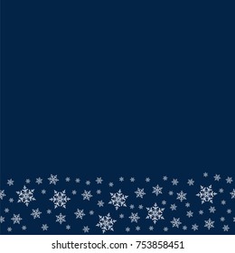 frame of snowflakes. Christmas background. To design posters, postcards, greeting, invitation for the new year. Vector illustration.