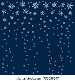 frame of snowflakes. Christmas background. To design posters, postcards, greeting, invitation for the new year. Vector illustration.