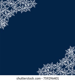 frame of snowflakes. Christmas background. To design posters, postcards, greeting, invitation for the new year. Vector illustration.