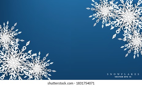 Frame snowflakes Winter Background with Snowflakes,Seasonal holidays