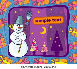 Frame with the snowman