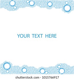 Frame From Soap Suds. Blue Vector Background