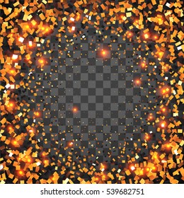 Frame of sparkling particles.Background with flying particles.Background with flying particles on a transparent background.