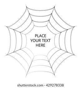 Frame of a spider web on white background
