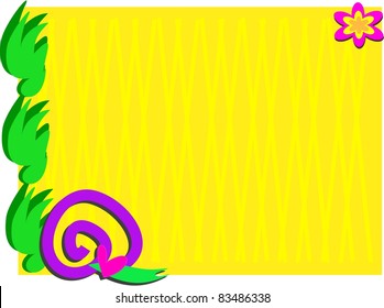 Frame with Spiral Heart and Plants