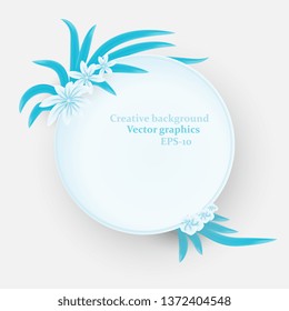 Frame. Spring card. Frame with flowers. Decorative background. Flowers and petals. Creative background. Vector graphics
