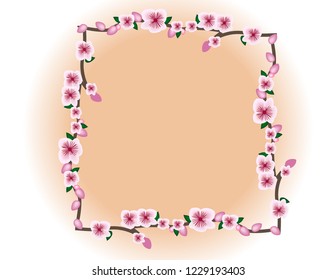 Frame spring cherry branch