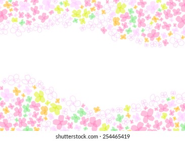 Frame of the spring pink flowers