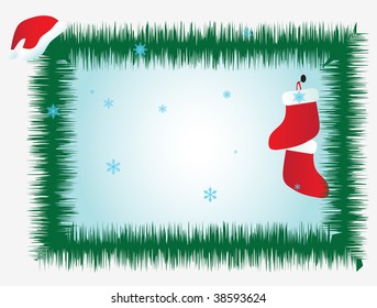 The frame of spruce branches. Vector illustration