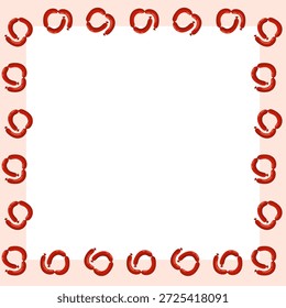 Tema de carnicero de fondo de borde cuadrado de marco, salchicha
