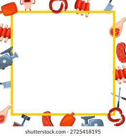 Frame square border butcher theme