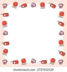 Rahmen quadratischen Rand abgerundete Feuerwehrausrüstung Thema