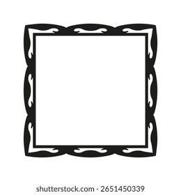 A moldura é quadrada e decorativa sobre um fundo branco. Imagem vetorial.