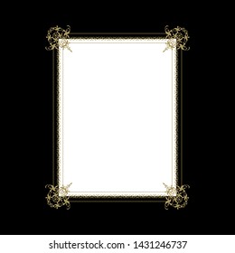 Frame with square. Fashion graphic background. Modern stylish abstract texture. Monochrome template for prints, textiles, wrapping, wallpaper, photo, blank, etc. Design element. Vector illustration.