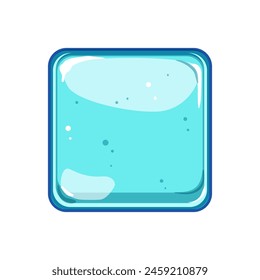 Botón cuadrado de la caricatura del juego del marco. panel de la interfaz, ui digital, signo del Botón del juego cuadrado del elemento del menú. Ilustración vectorial de símbolo aislado