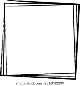 Frame square icon element, abstract outline border grunge shape icon, decorative doodle for design in vector illustration