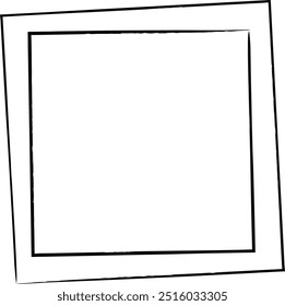 Rahmen quadratisches Symbol Element, abstrakte Umrisslinie Grunge Form Symbol, dekoratives Doodle für Design in Vektorgrafik