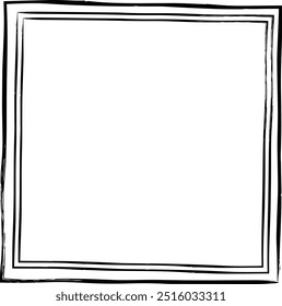 Frame square icon element, abstract outline border grunge shape icon, decorative doodle for design in vector illustration