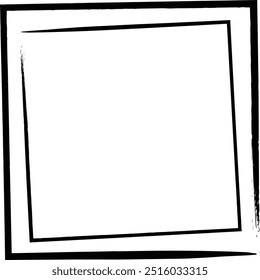 Frame square icon element, abstract outline border grunge shape icon, decorative doodle for design in vector illustration