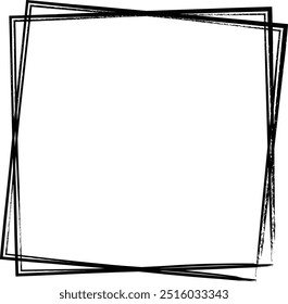Frame square icon element, abstract outline border grunge shape icon, decorative doodle for design in vector illustration