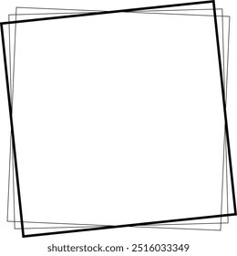 Frame square icon element, abstract outline border grunge shape icon, decorative doodle for design in vector illustration