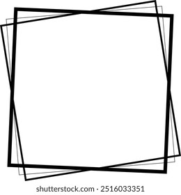 Rahmen quadratisches Symbol Element, abstrakte Umrisslinie Grunge Form Symbol, dekoratives Doodle für Design in Vektorgrafik