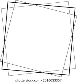 Elemento cuadrado del icono del marco, icono abstracto de la forma del grunge del borde del contorno, garabato decorativo para el diseño en Ilustración vectorial