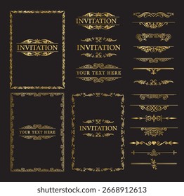 Frame square for invitation in modern vintage style. Frame template for cards, posters, banners