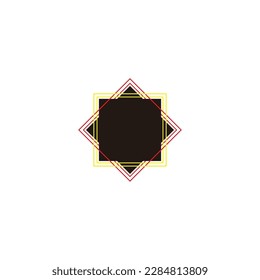 Frame square, and lines geometric symbol simple logo vector