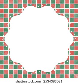 Quadro de plano de fundo padrão quadrado, azulejo, grade, material de quadro de cor de Natal, textura retro, tamanho quadrado