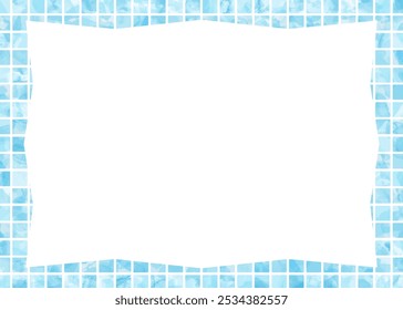 Frame with square pattern background, watercolor, pop frame material