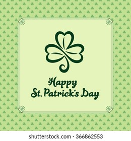 Frame for St. Patrick's day. Clover on light green background