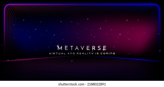 frame stage metaverse backgrounds with spotlights for signs corporate, advertisement business, social media post, billboard agency advertising, ads campaign, motion video, landing page, website header