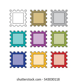 frame with stamp border in color-vector drawing
