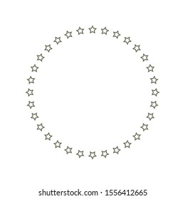 Frame from stars. Stars in a circle graphic background. Frame isolated on white background. Vector illustration