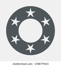 Recorte de ilustración vectorial de calidad del círculo de Frame Stars