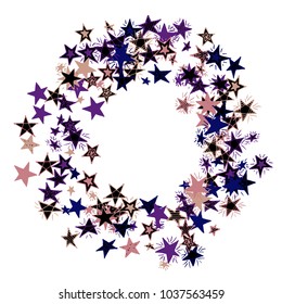 Frame of Stars. Light Starry Background. Doodle Pattern for Card, Banner, Poster. Childish Cute Border with Primitive Doodles