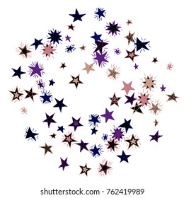 Frame of Stars. Light Starry Background. Doodle Pattern for Card, Banner, Poster. Childish Cute Border with Primitive Doodles
