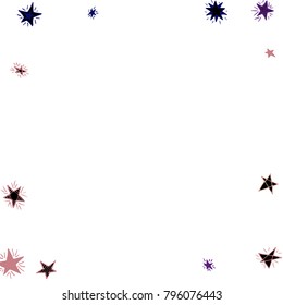 Frame of Stars. Light Starry Background. Doodle Pattern for Card, Banner, Poster. Childish Cute Border with Primitive Doodles