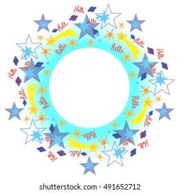 Frame with stars. Science background. Stars and comet image.