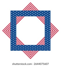 Frame with Stars and Stripes. Vector illustration.