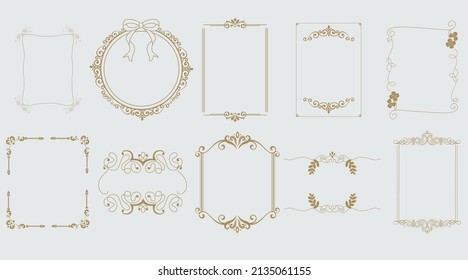 Frame stickers collection set, cartoon style flat design Premium Vector